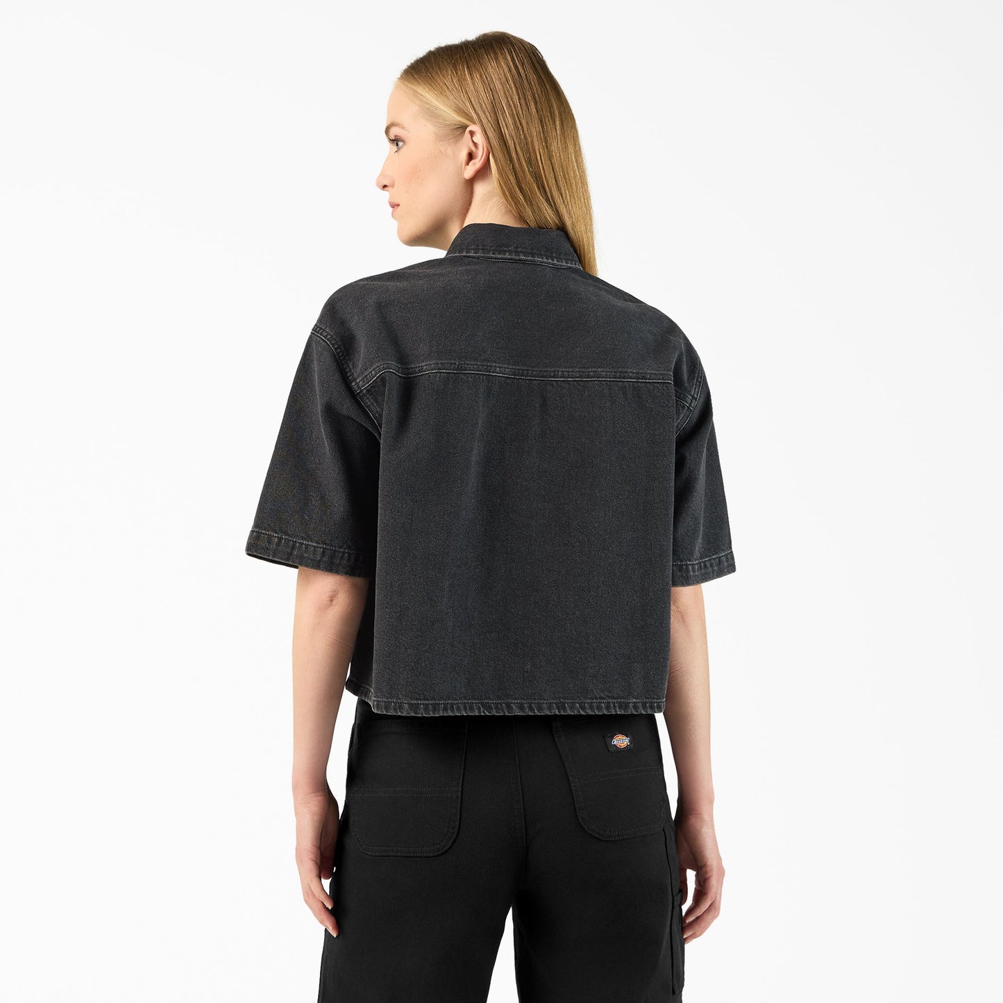Women's Cropped Denim Work Shirt Dickies Women|Sale