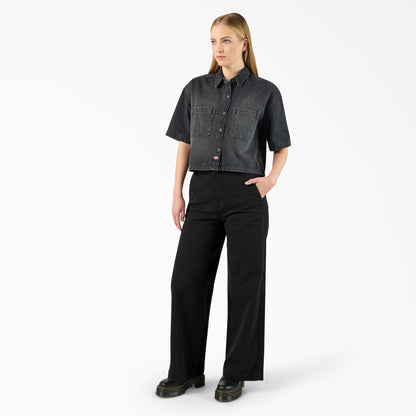 Women's Cropped Denim Work Shirt Dickies Women|Sale