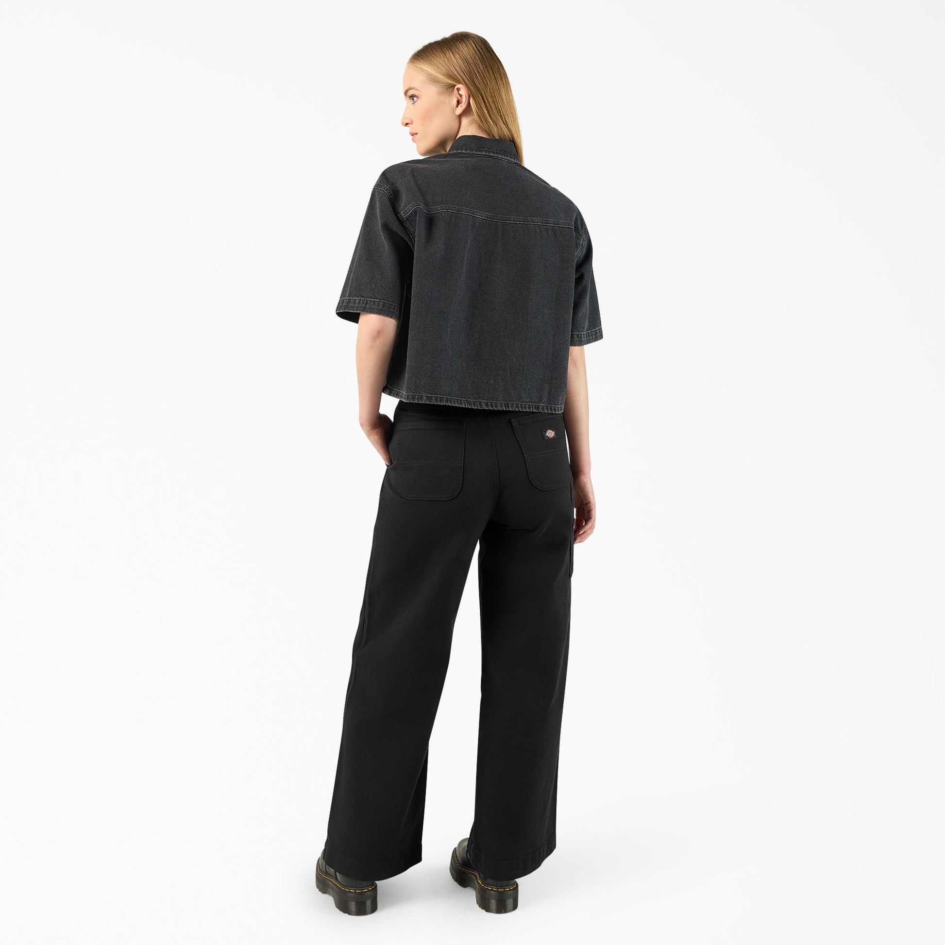 Women's Cropped Denim Work Shirt Dickies Women|Sale