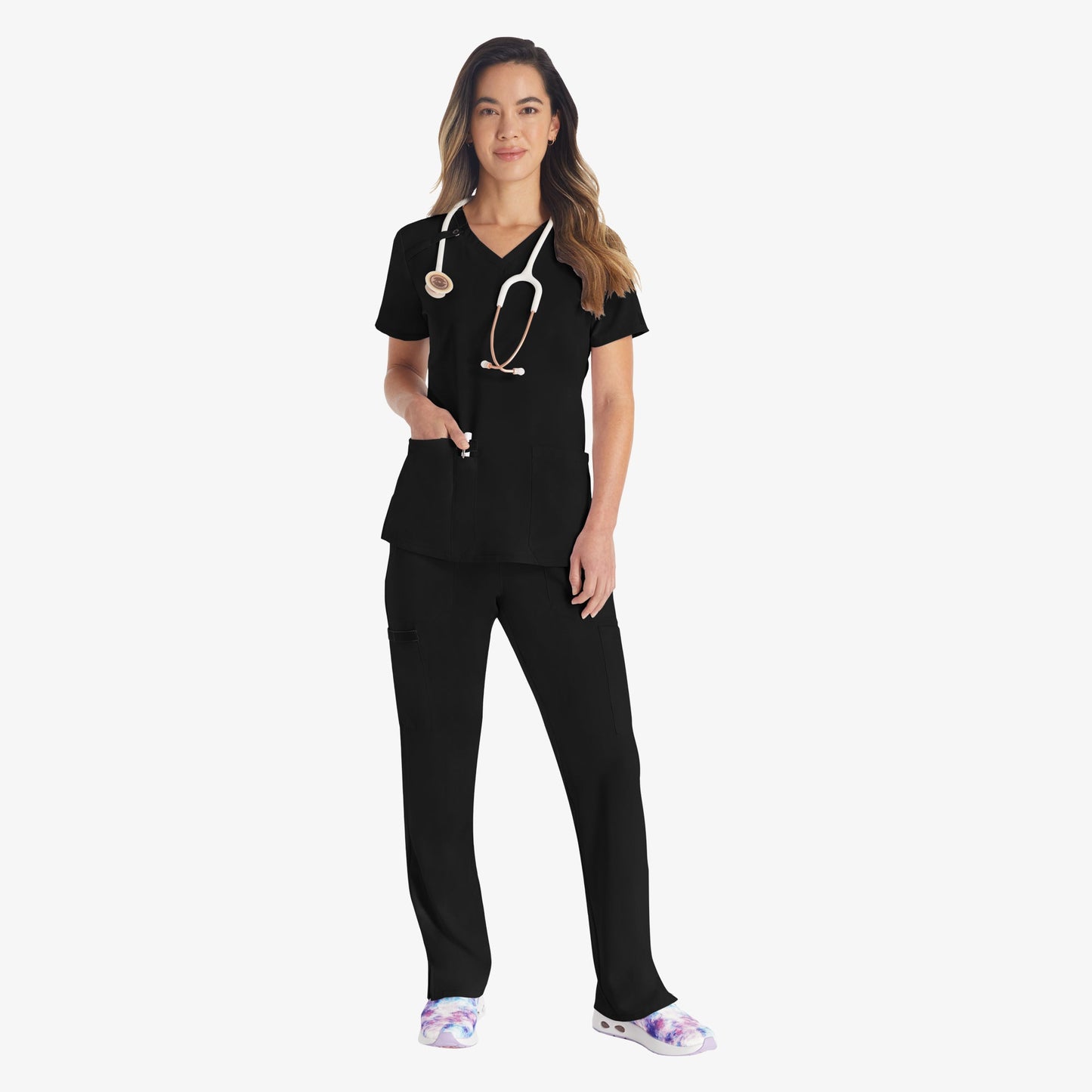 Women's EDS Essentials V-Neck Scrub Top Dickies Women|Scrubs