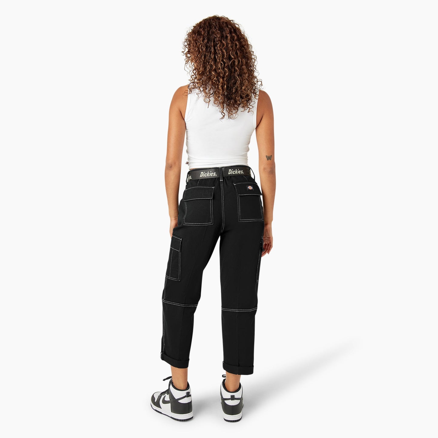 Women's Relaxed Fit Contrast Stitch Cropped Cargo Pants Dickies Sale