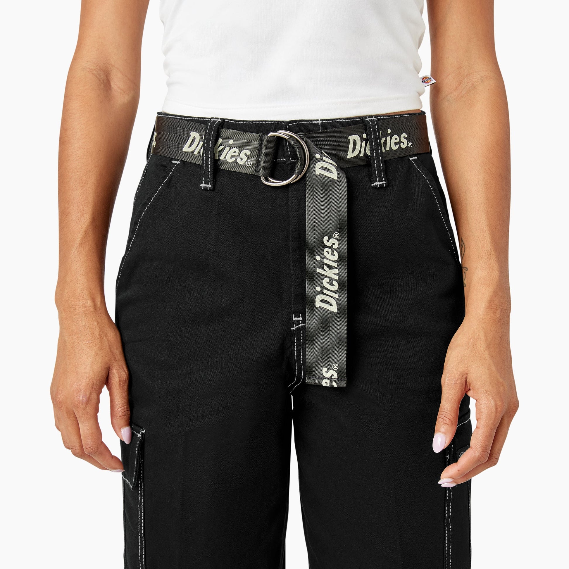 Women's Relaxed Fit Contrast Stitch Cropped Cargo Pants Dickies Sale