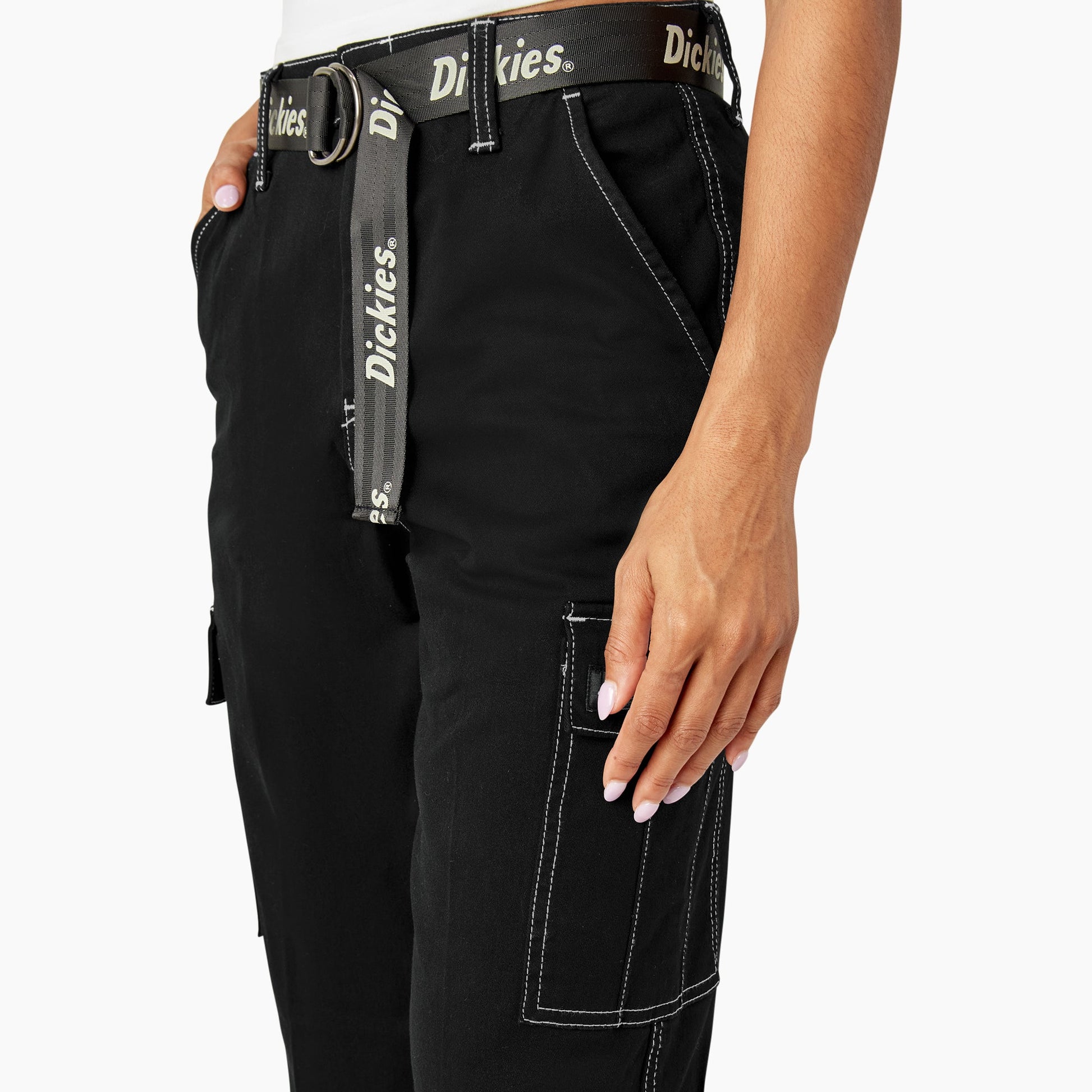 Women's Relaxed Fit Contrast Stitch Cropped Cargo Pants Dickies Sale