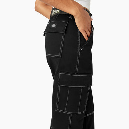 Women's Relaxed Fit Contrast Stitch Cropped Cargo Pants Dickies Sale