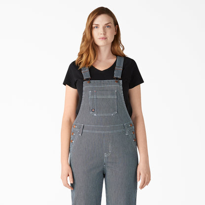 Women's Hickory Stripe Boyfriend Fit Bib Overalls Dickies Women
