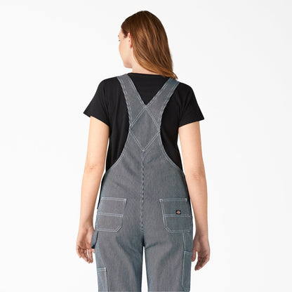 Women's Hickory Stripe Boyfriend Fit Bib Overalls Dickies Women