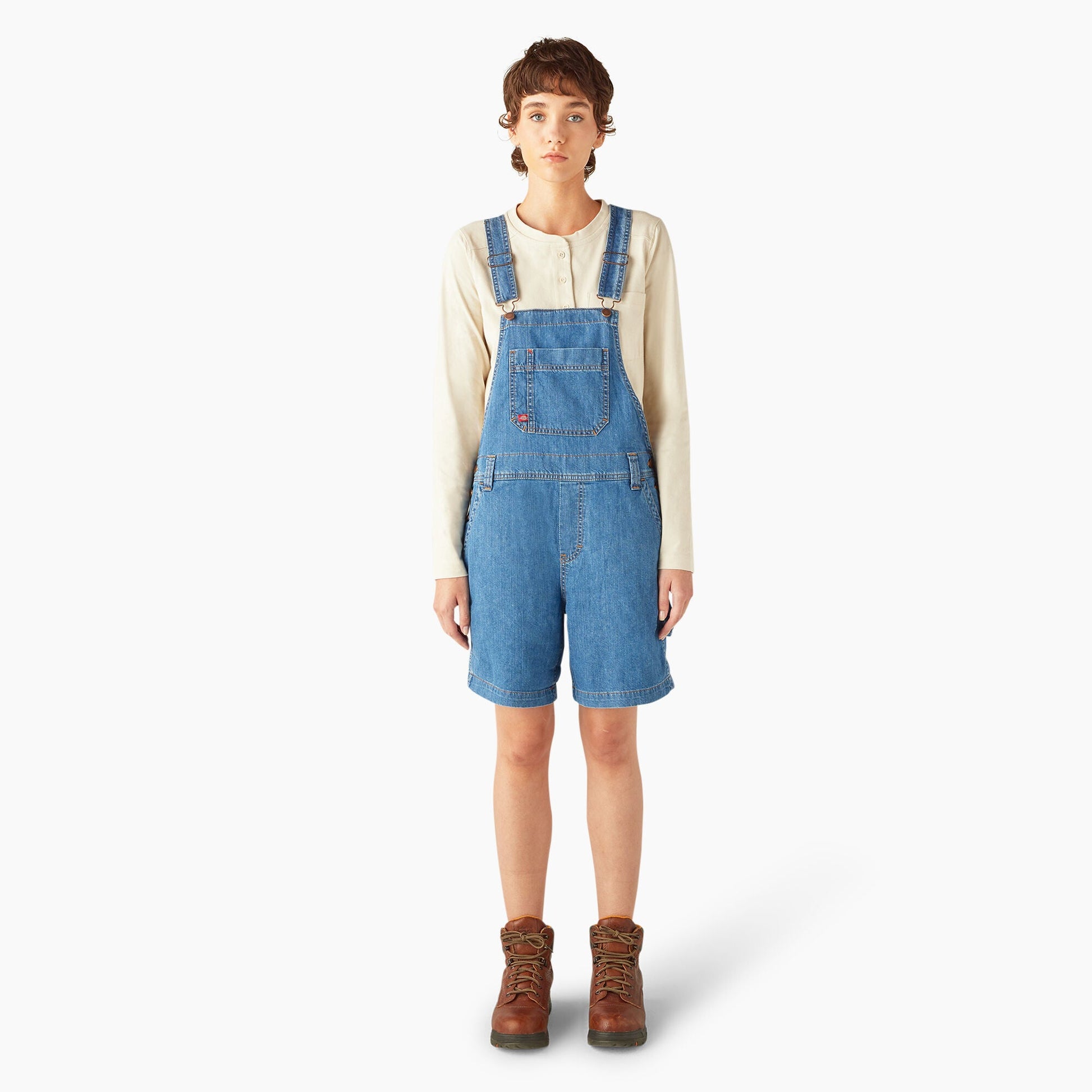 Women's Relaxed Fit Bib Shortalls, 7" Dickies Women