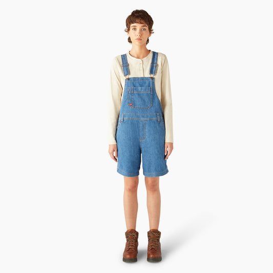 Women's Relaxed Fit Bib Shortalls, 7" Dickies Women