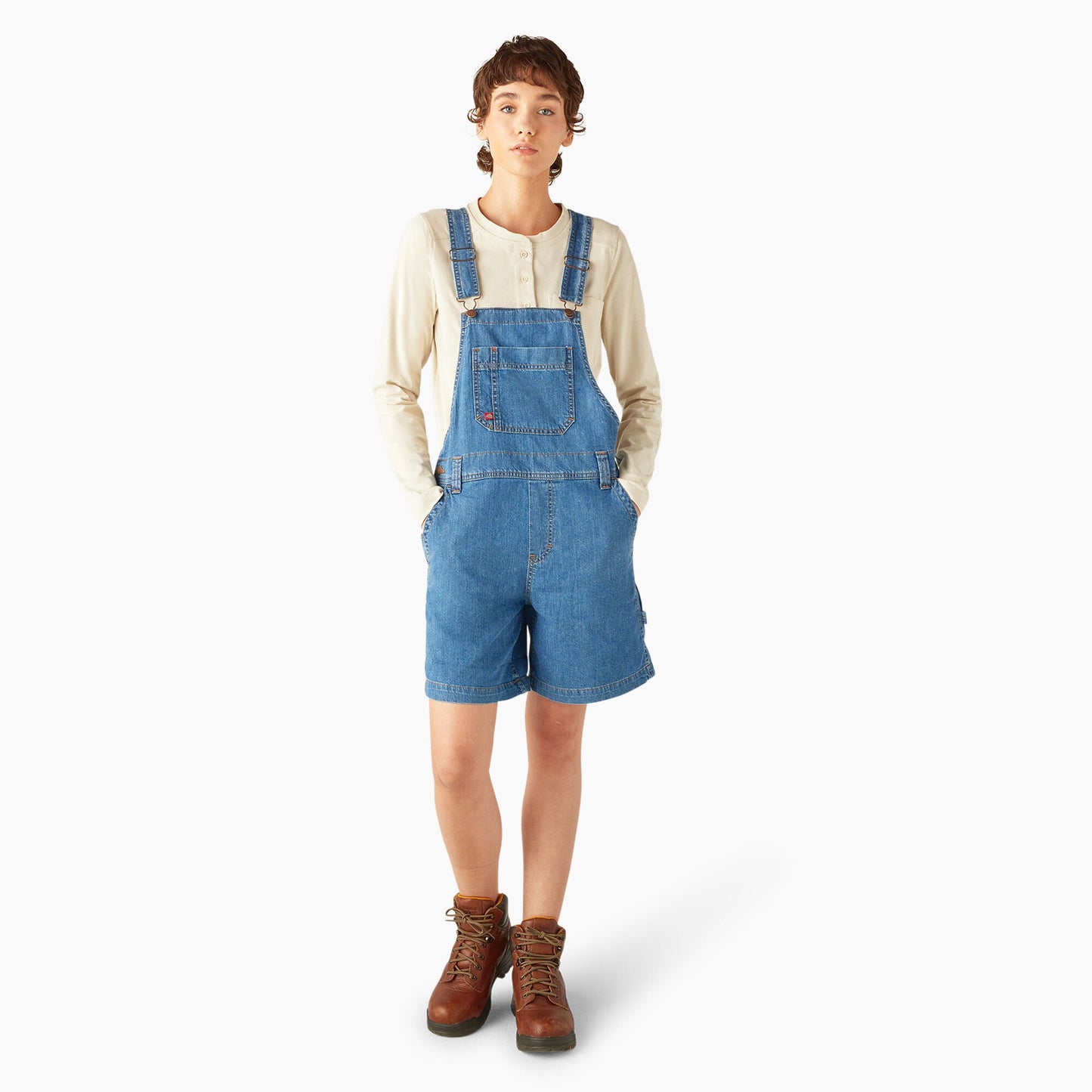 Women's Relaxed Fit Bib Shortalls, 7" Dickies Women