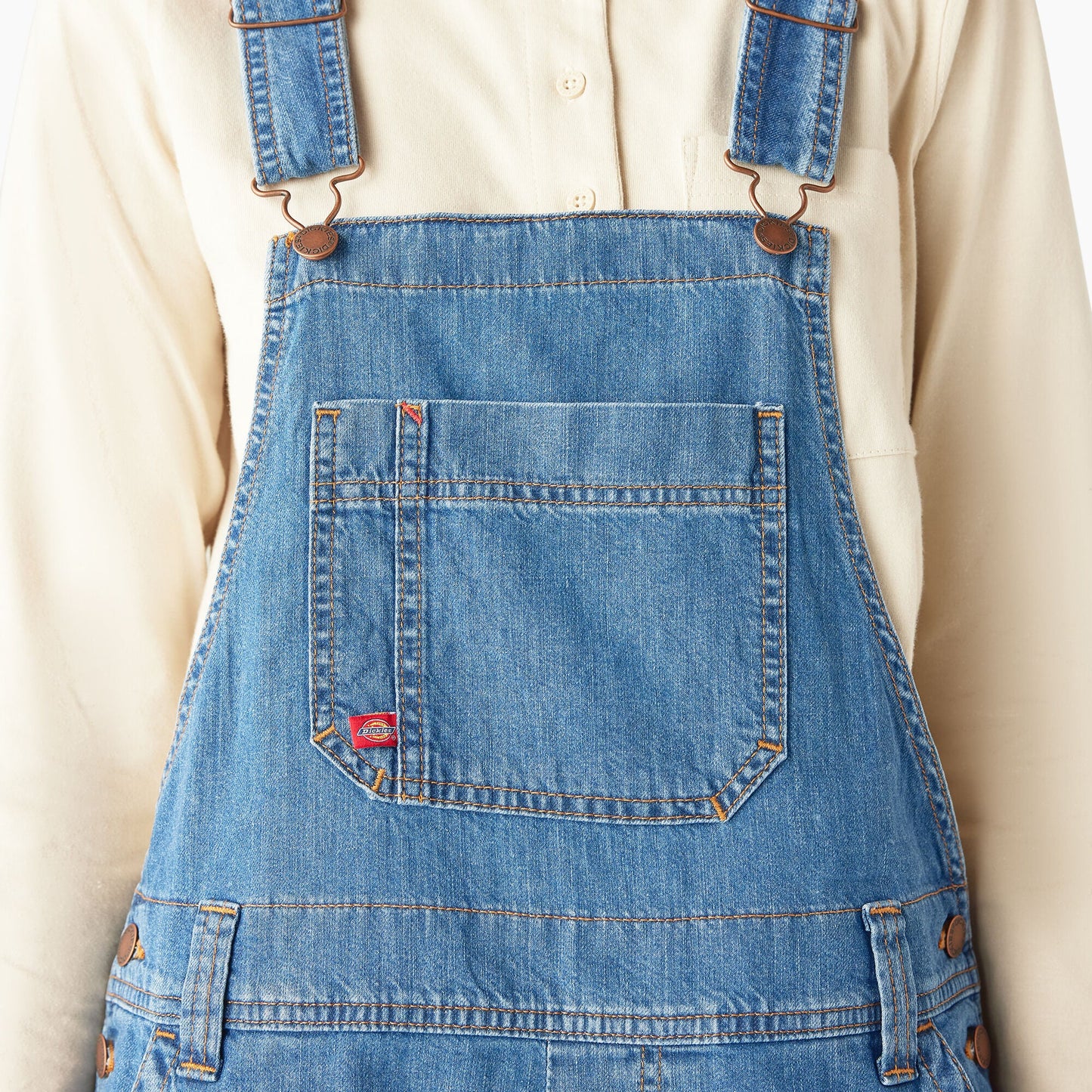 Women's Relaxed Fit Bib Shortalls, 7" Dickies Women