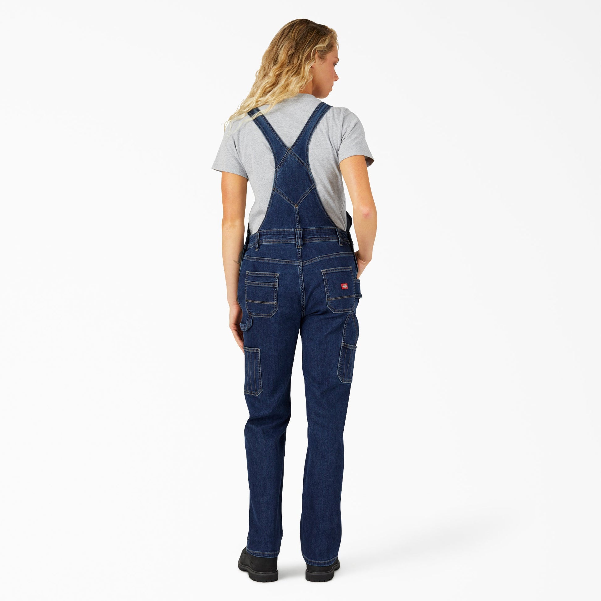 Women's Straight Fit Denim Double Front Bib Overalls Dickies Women