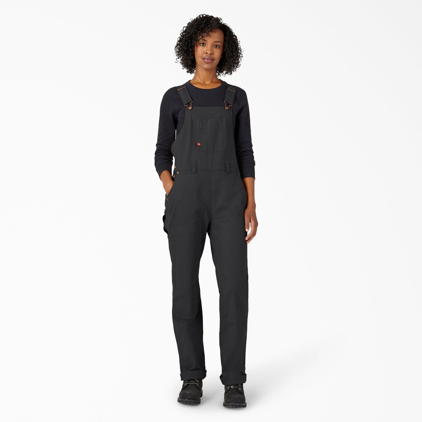 Women's Straight Fit Duck Double Front Bib Overalls Dickies Women
