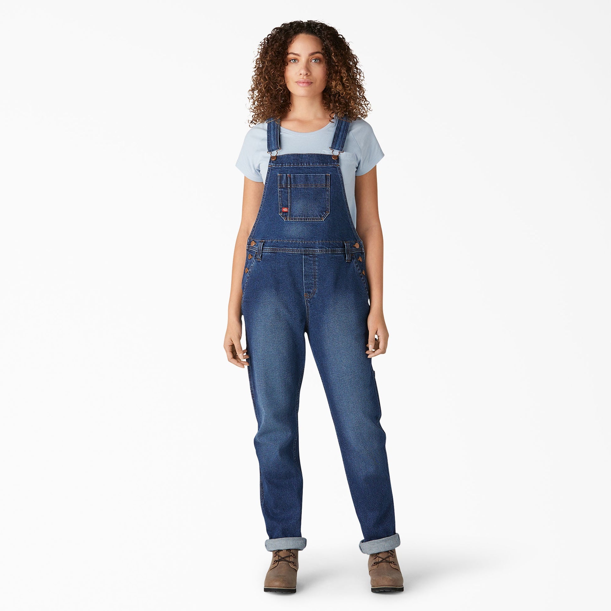 Women's Denim Boyfriend Fit Bib Overalls Dickies Women