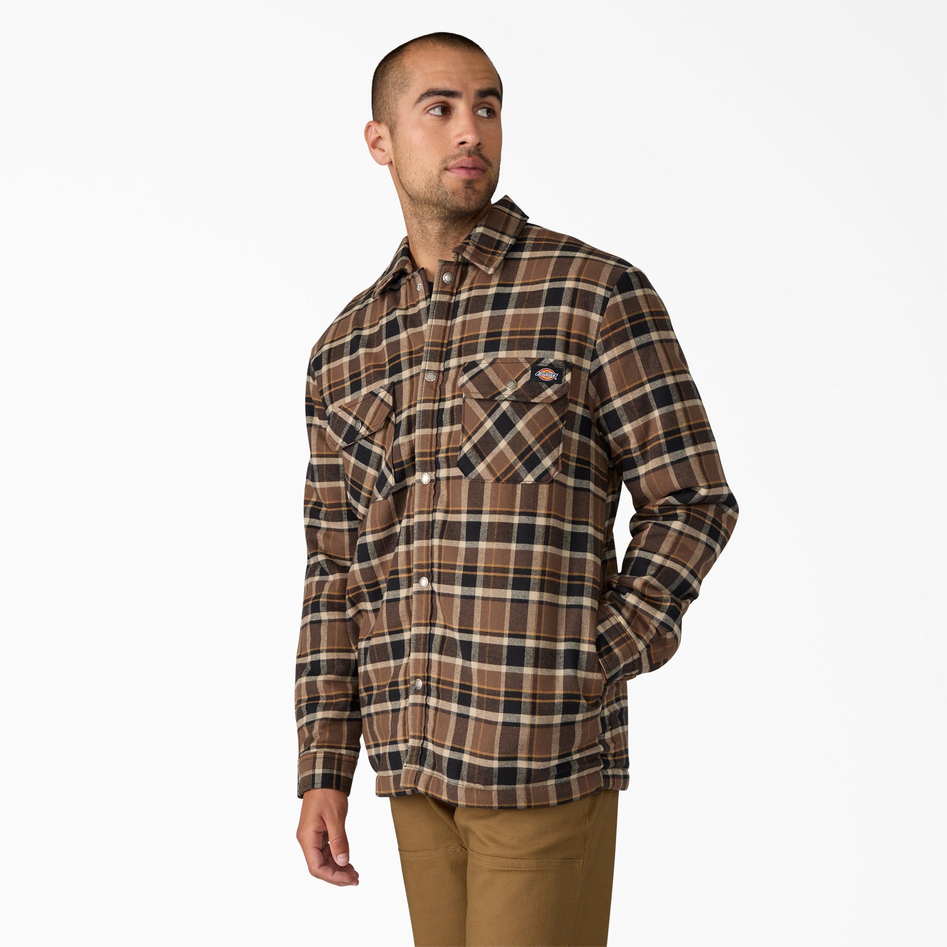 Water Repellent Fleece-Lined Flannel Shirt Jacket Dickies Men|Sale