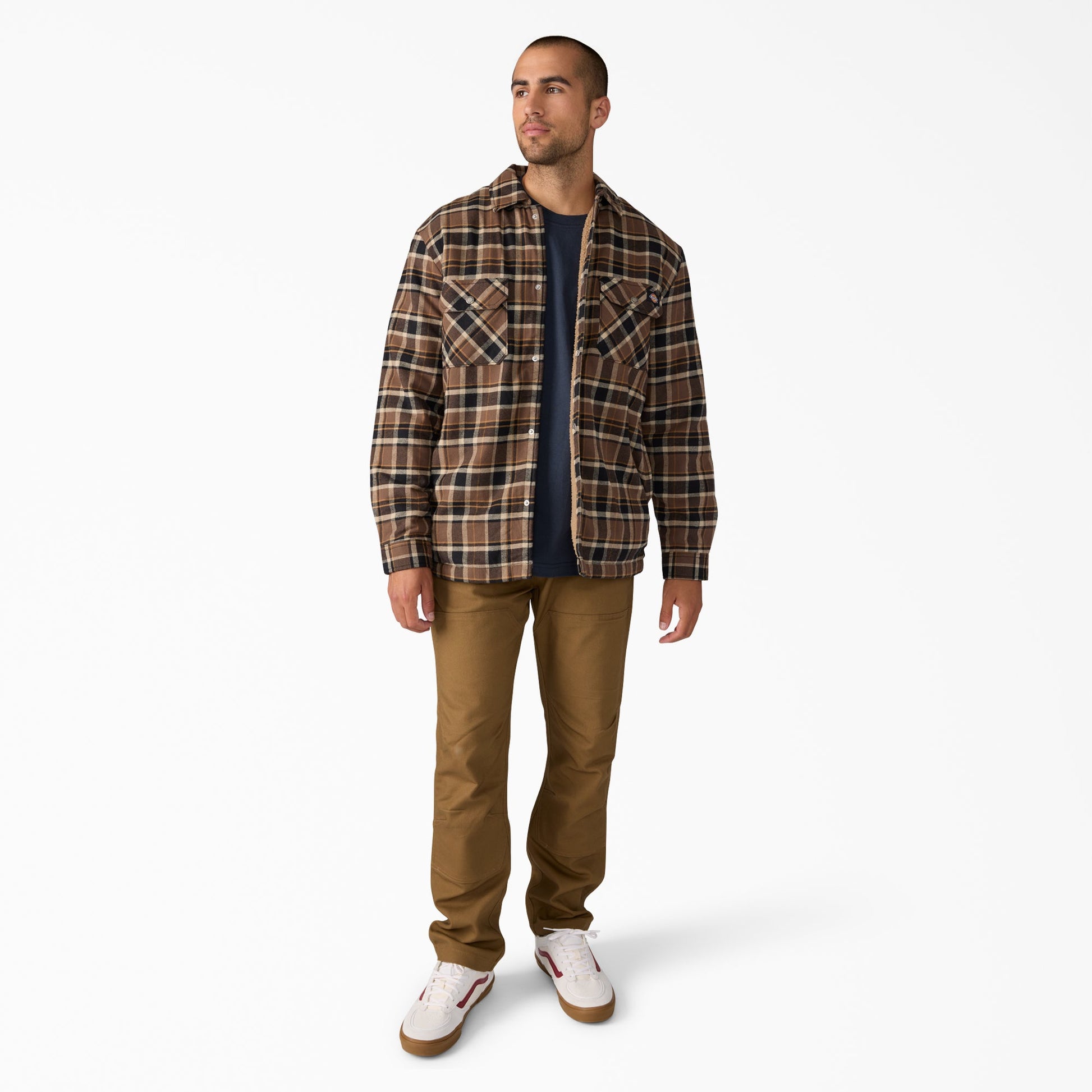 Water Repellent Fleece-Lined Flannel Shirt Jacket Dickies Men|Sale