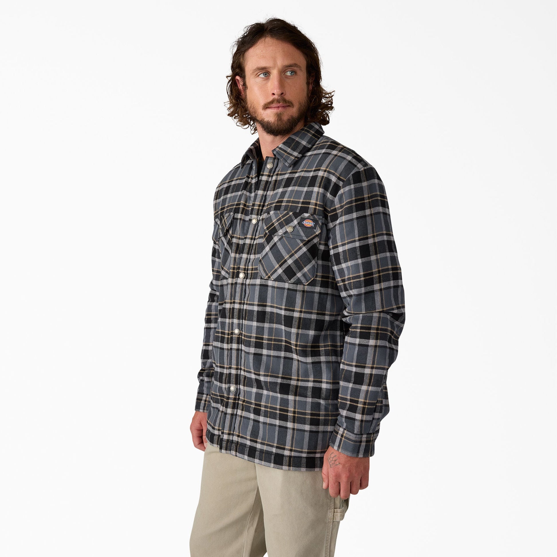 Water Repellent Fleece-Lined Flannel Shirt Jacket Dickies Men|Sale