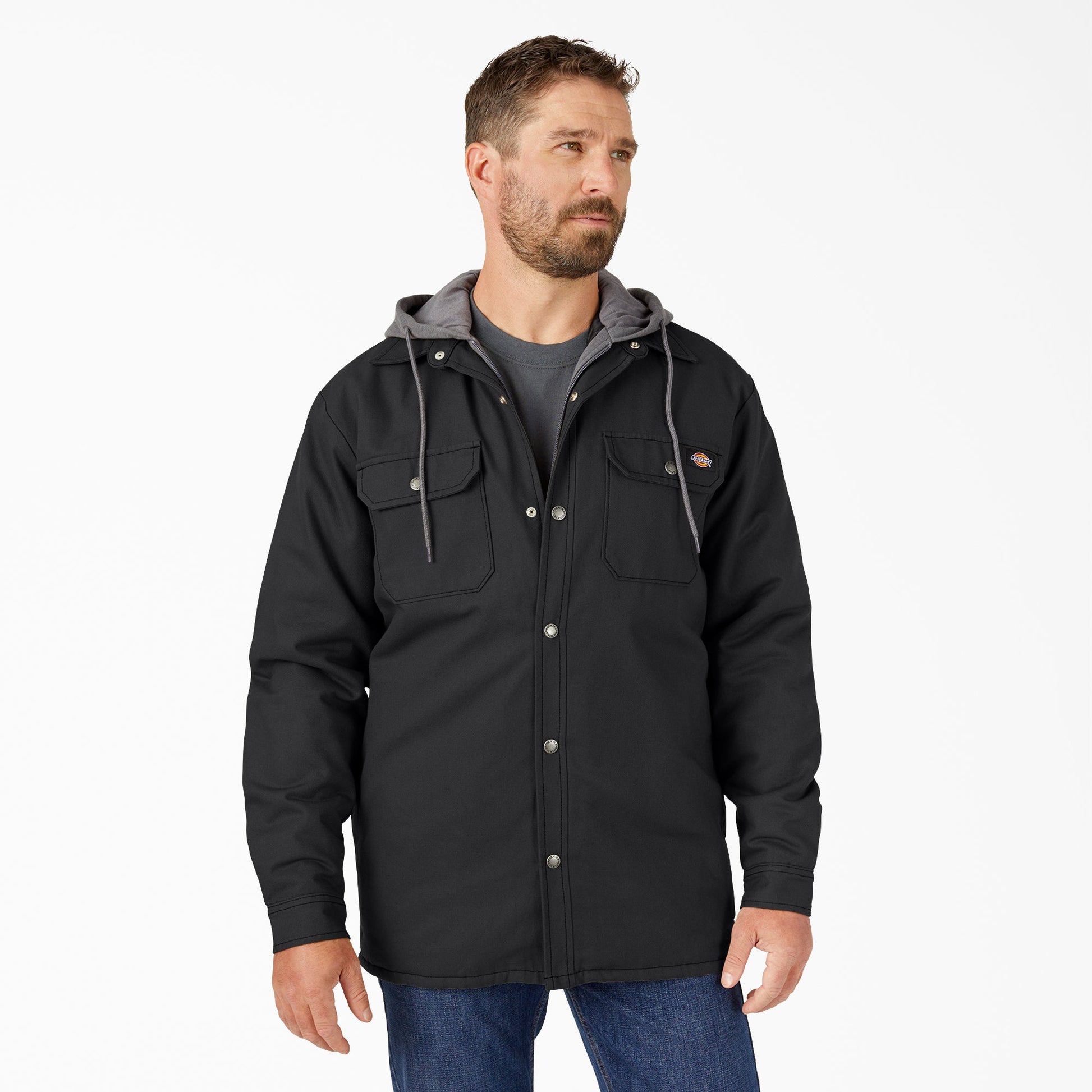 Water Repellent Duck Hooded Shirt Jacket Dickies Men