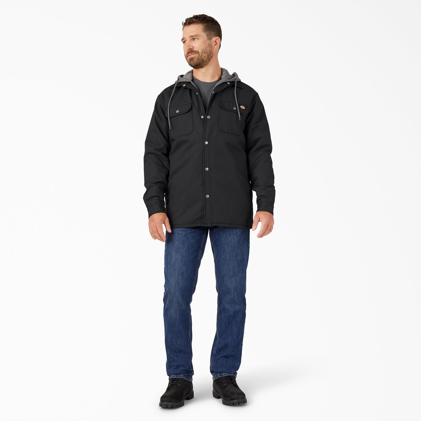 Water Repellent Duck Hooded Shirt Jacket Dickies Men
