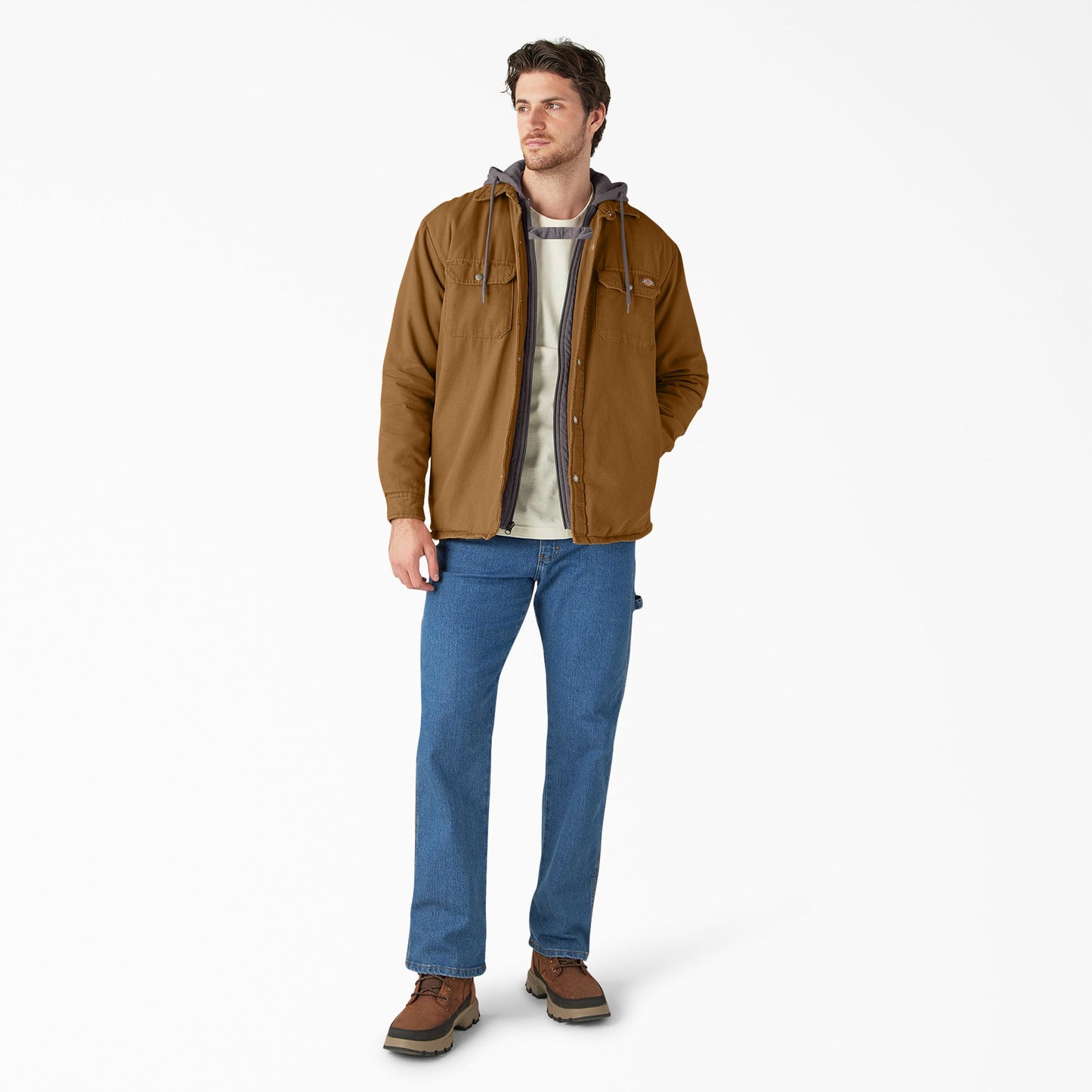Water Repellent Duck Hooded Shirt Jacket Dickies Sale