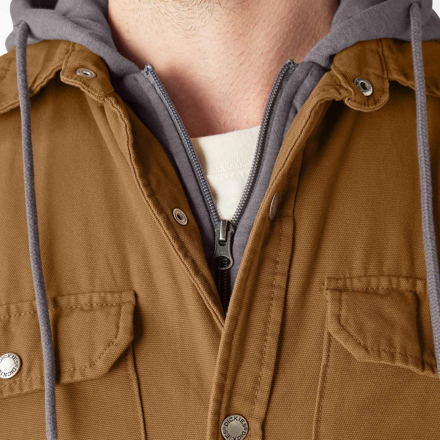 Water Repellent Duck Hooded Shirt Jacket Dickies Sale