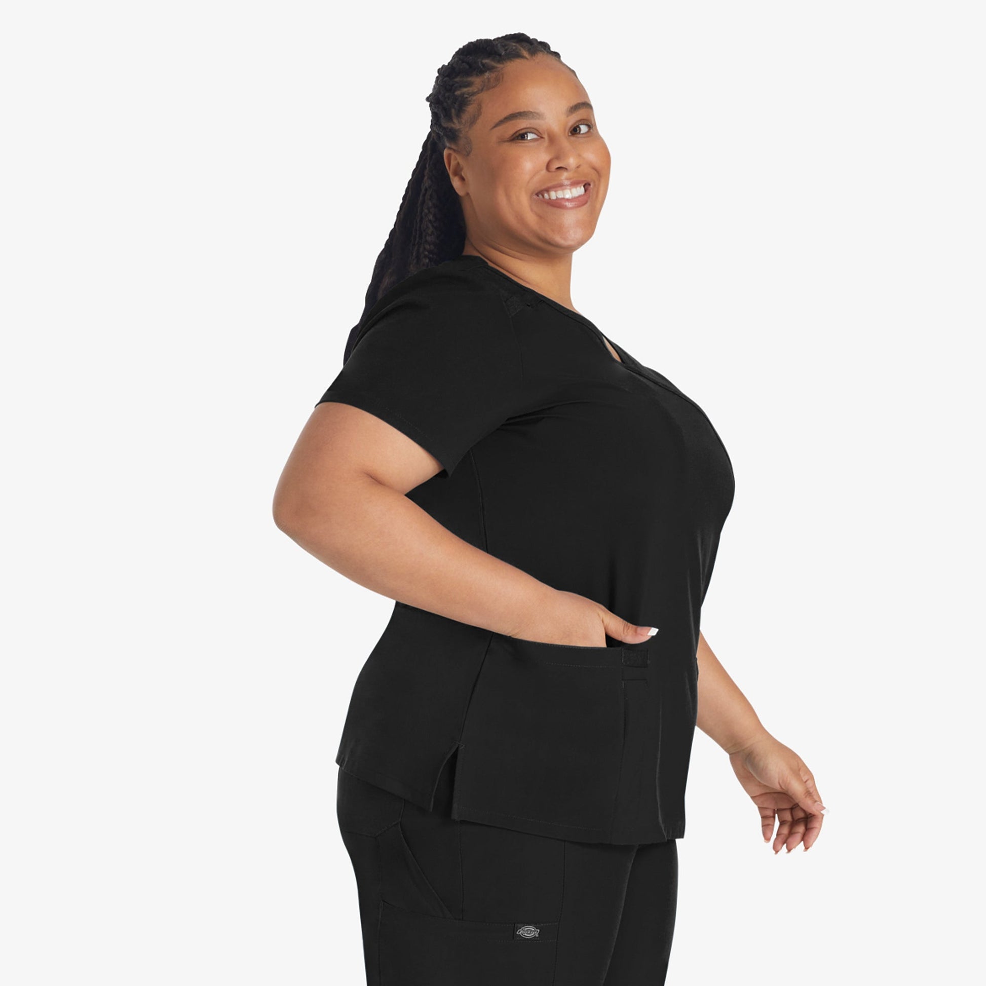 Women's EDS Essentials Mock Wrap Scrub Top Dickies Women|Scrubs