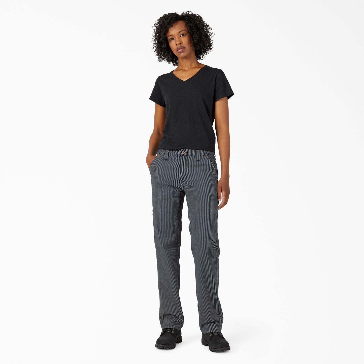 Women's FLEX Relaxed Fit Hickory Stripe Carpenter Pants Dickies Women
