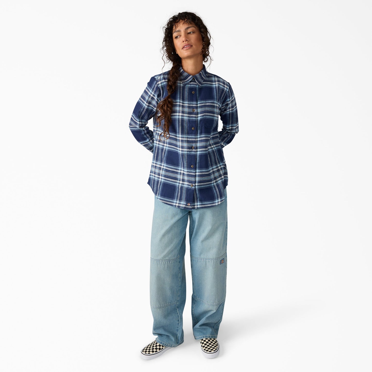 Women's Plaid Flannel Long Sleeve Shirt Dickies Sale