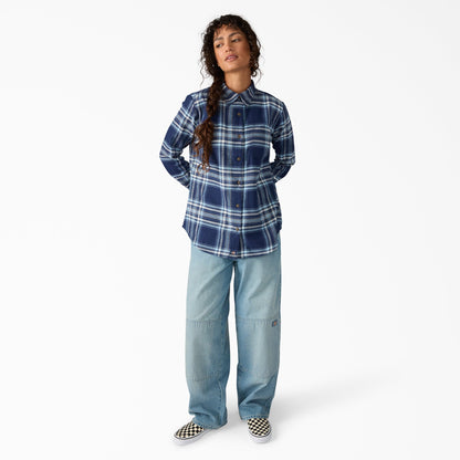Women's Plaid Flannel Long Sleeve Shirt Dickies Sale