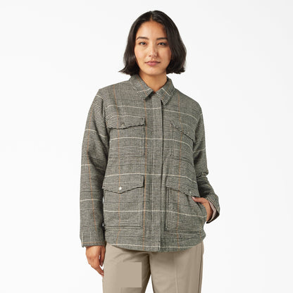 Women’s Fleece Lined Flannel Chore Coat Dickies Women