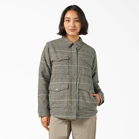 Women’s Fleece Lined Flannel Chore Coat Dickies Women