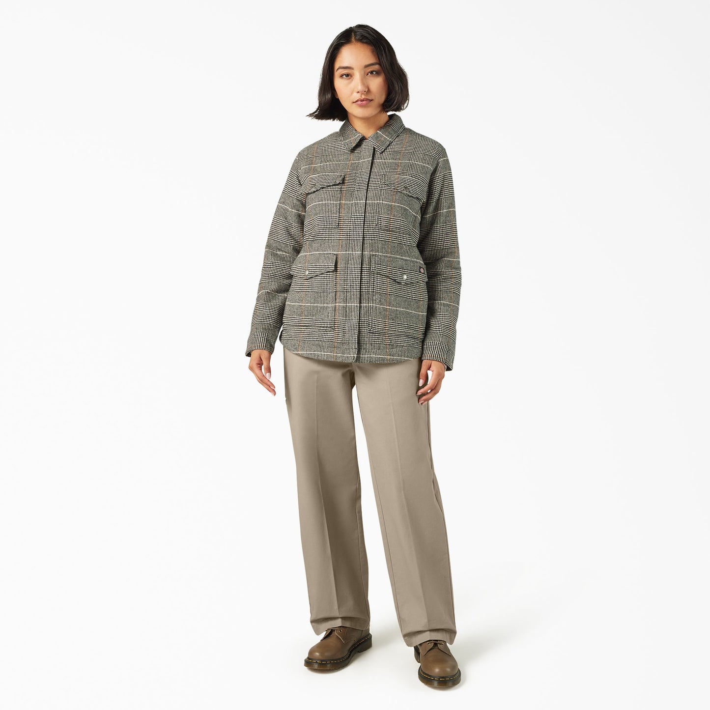Women’s Fleece Lined Flannel Chore Coat Dickies Women