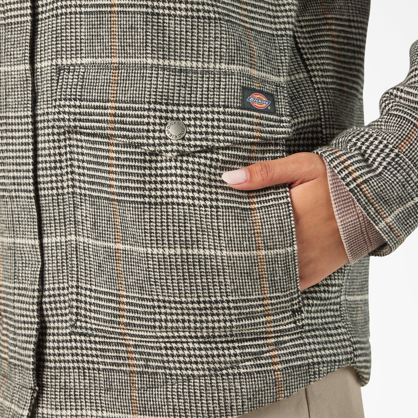 Women’s Fleece Lined Flannel Chore Coat Dickies Women