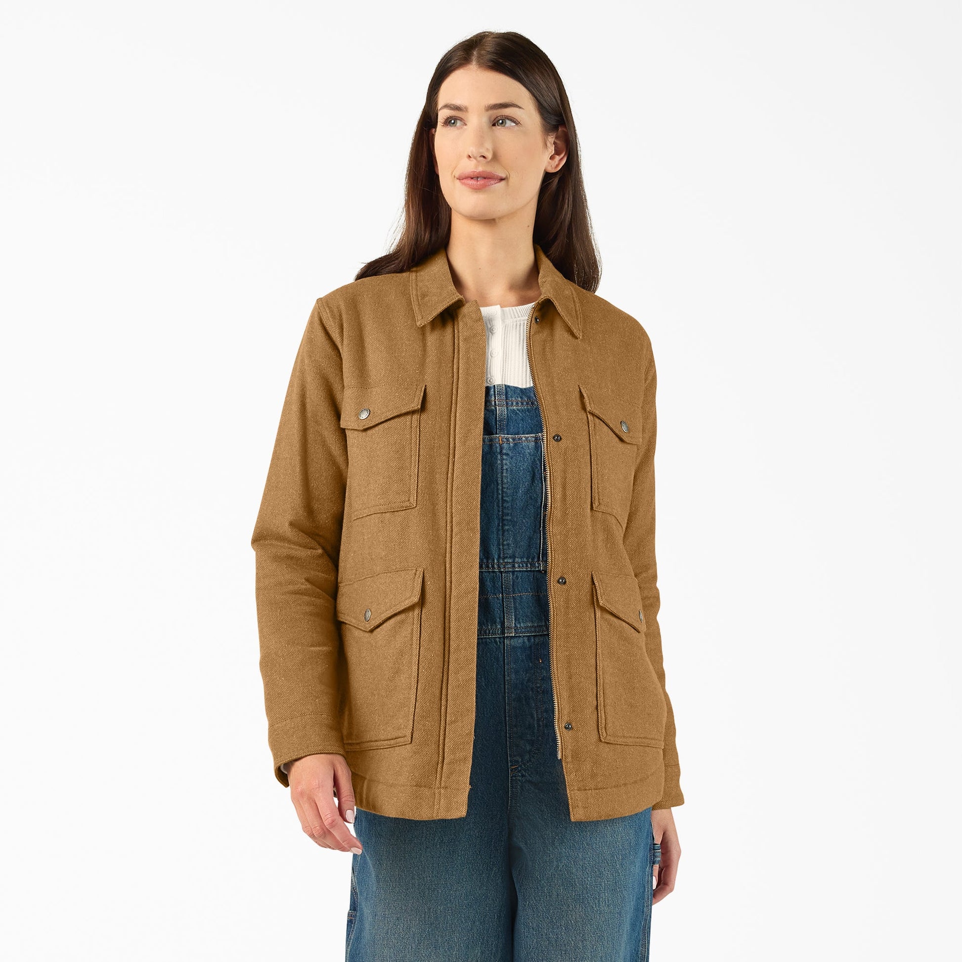 Women’s Fleece Lined Flannel Chore Coat Dickies Sale