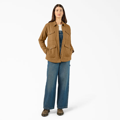 Women’s Fleece Lined Flannel Chore Coat Dickies Sale