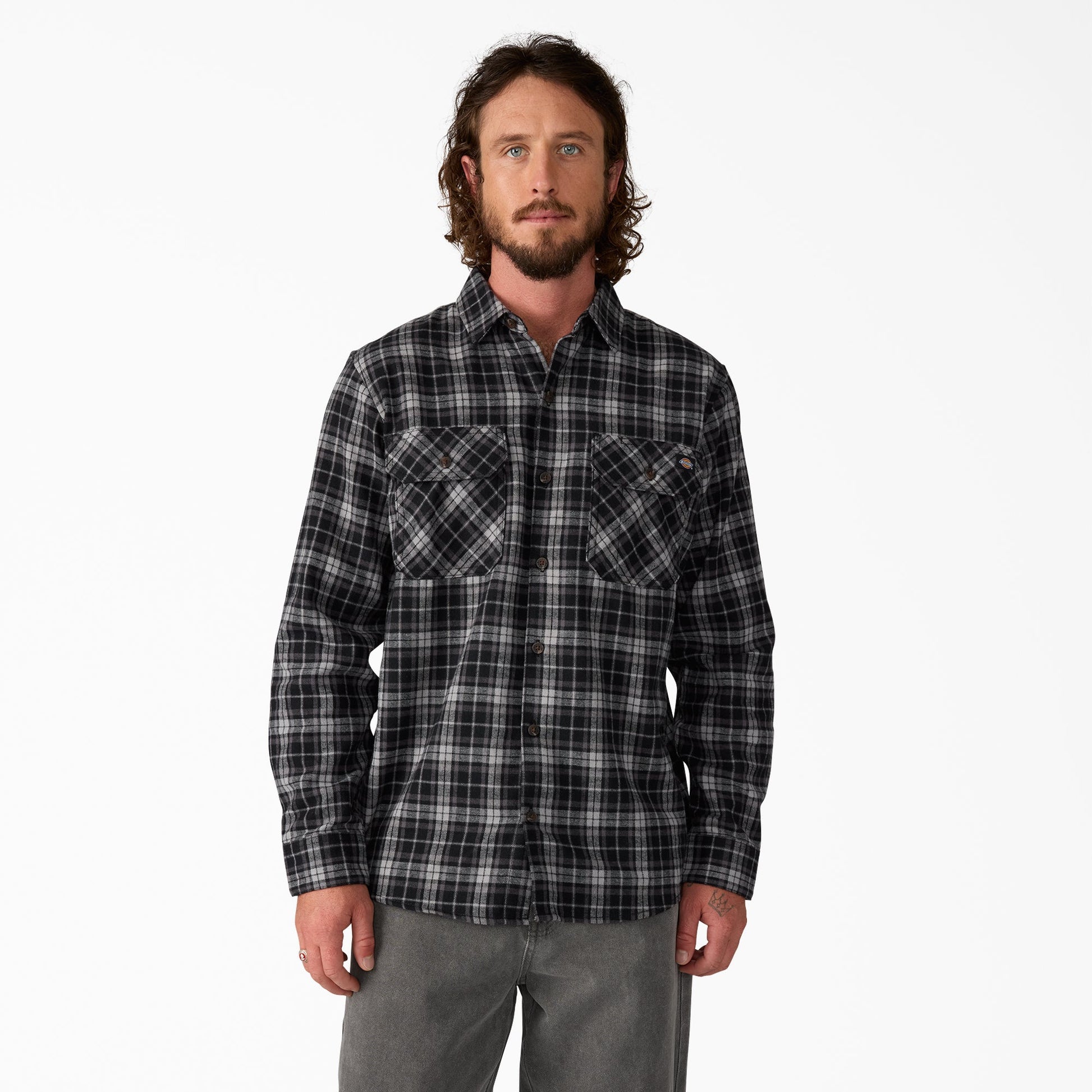 Long Sleeve Flannel Work Shirt Dickies Men