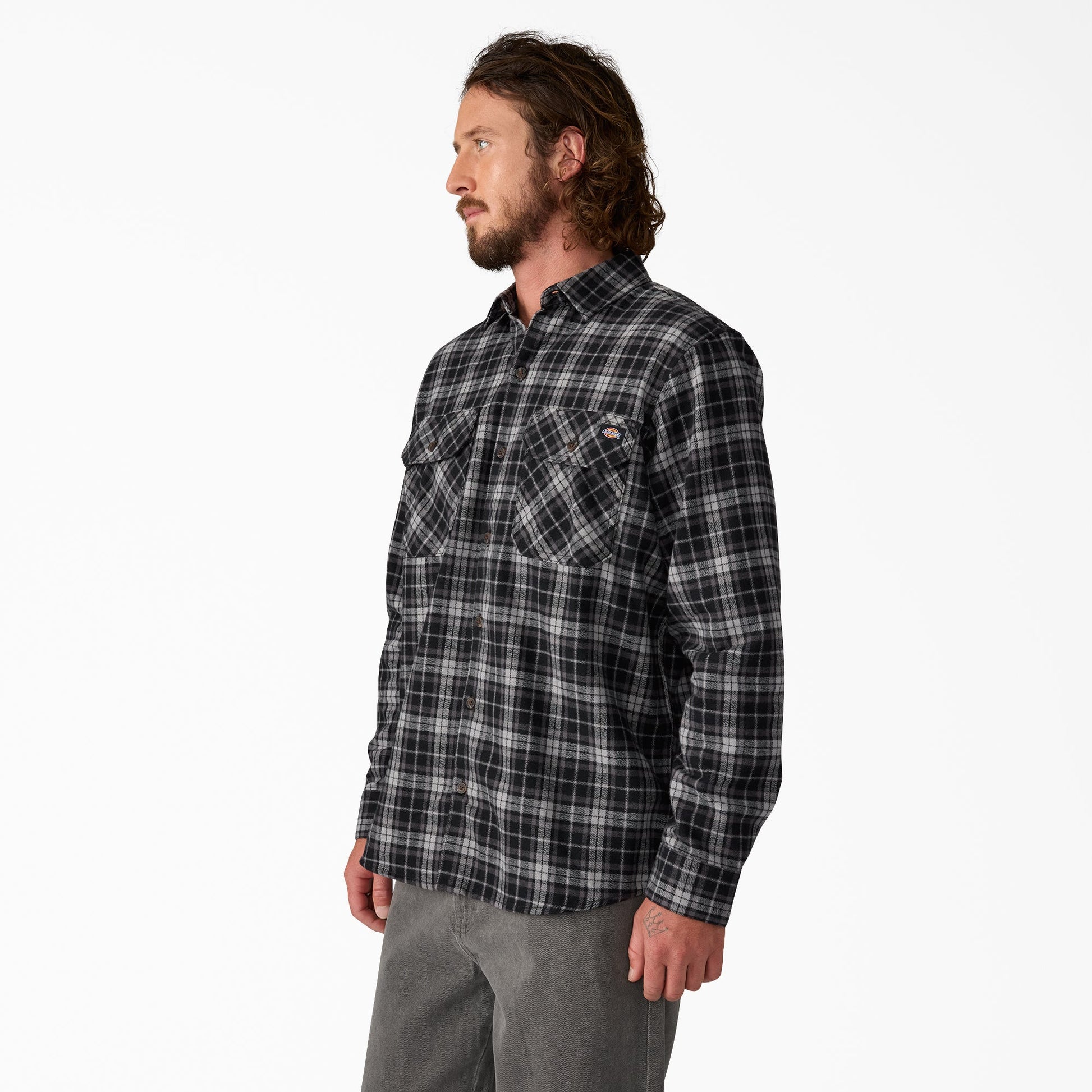 Long Sleeve Flannel Work Shirt Dickies Men