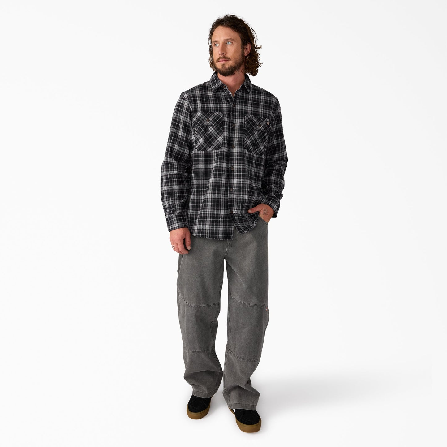 Long Sleeve Flannel Work Shirt Dickies Men