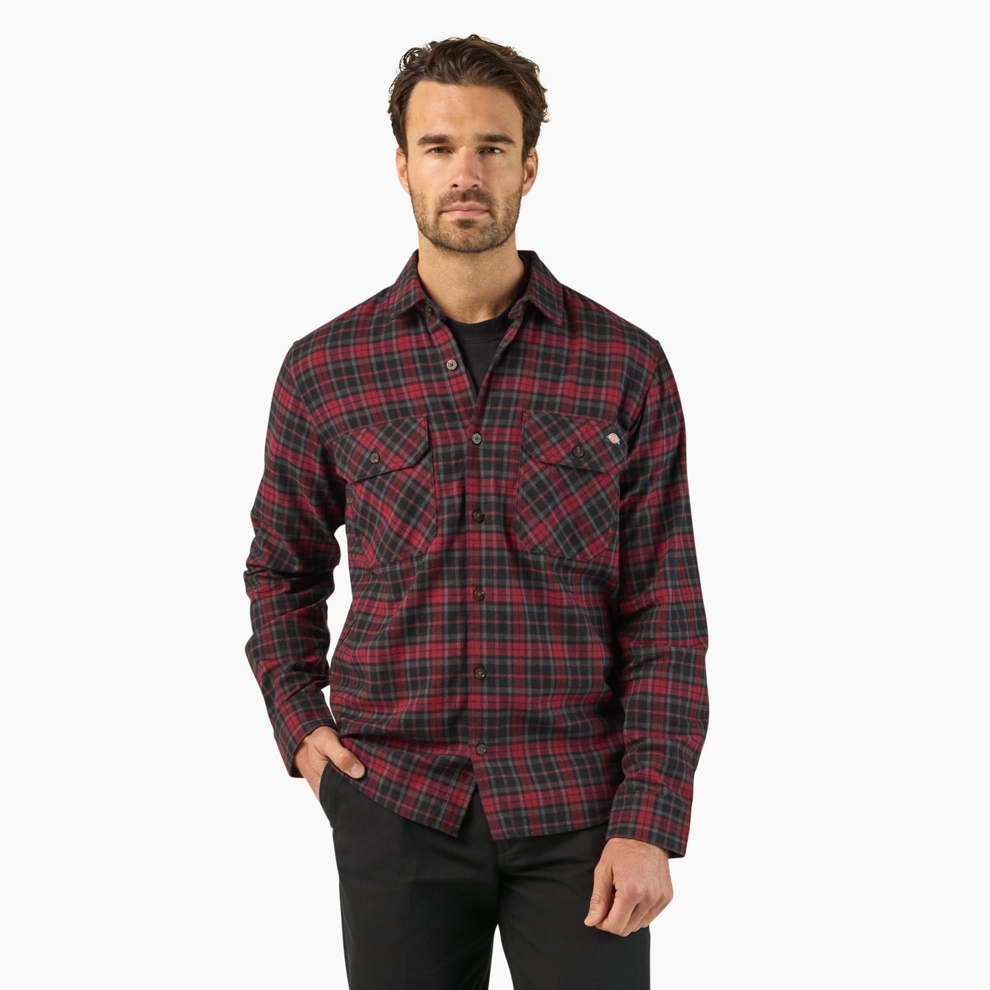 Long Sleeve Flannel Work Shirt Dickies Men|Sale