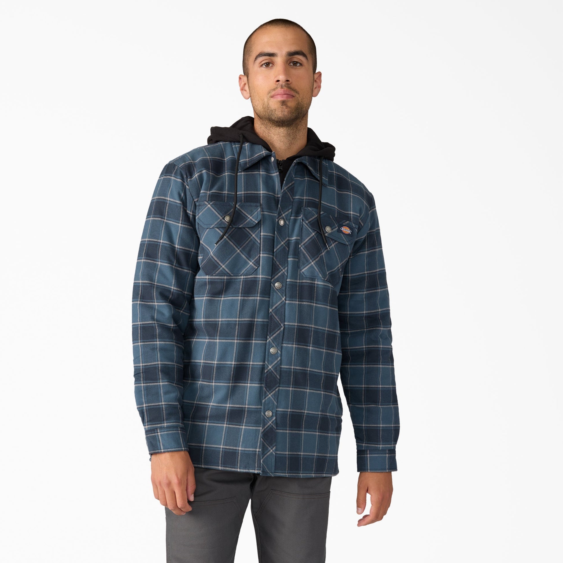 Water Repellent Flannel Hooded Shirt Jacket Dickies Men