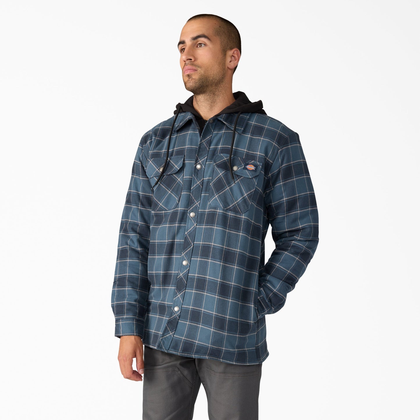 Water Repellent Flannel Hooded Shirt Jacket Dickies Men