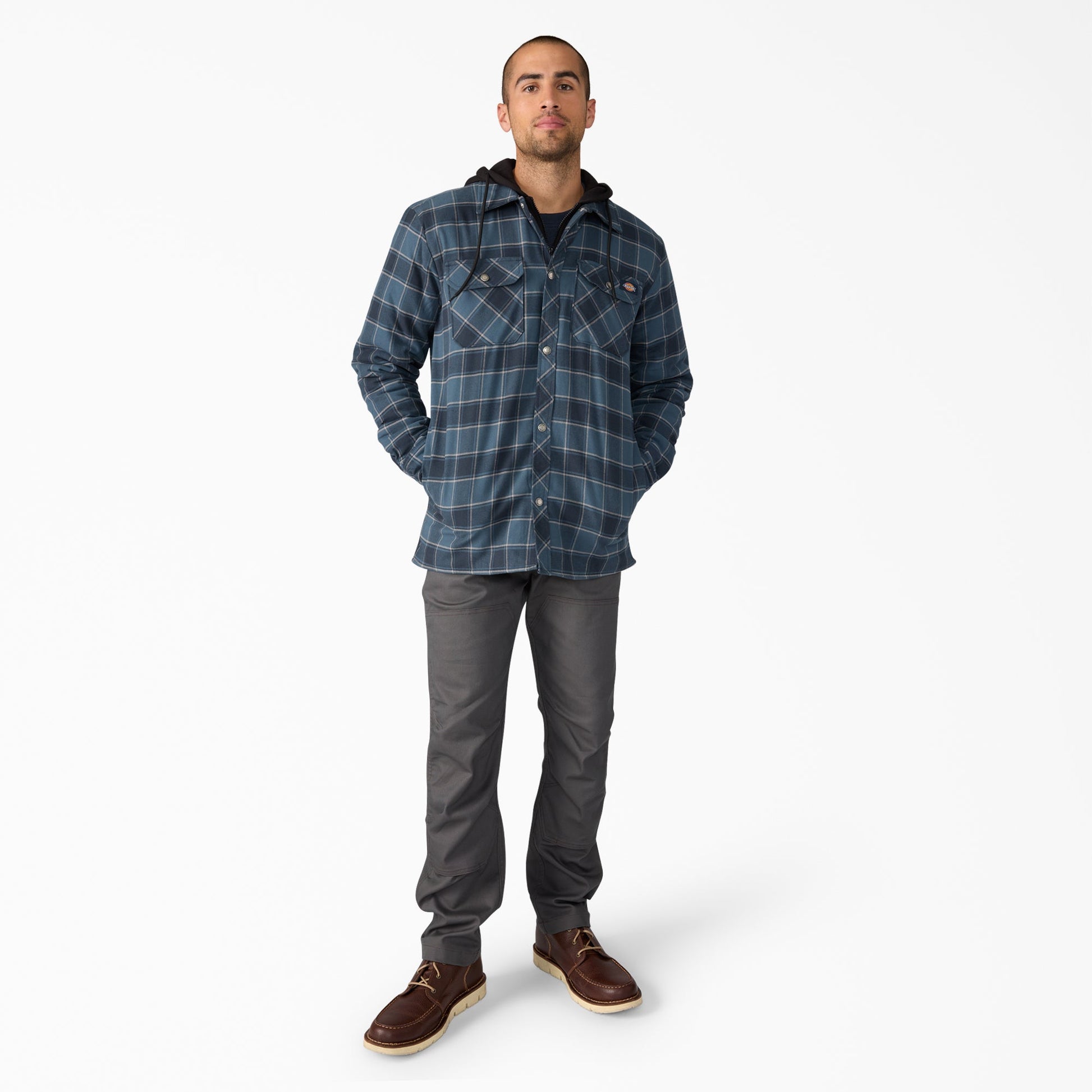 Water Repellent Flannel Hooded Shirt Jacket Dickies Men