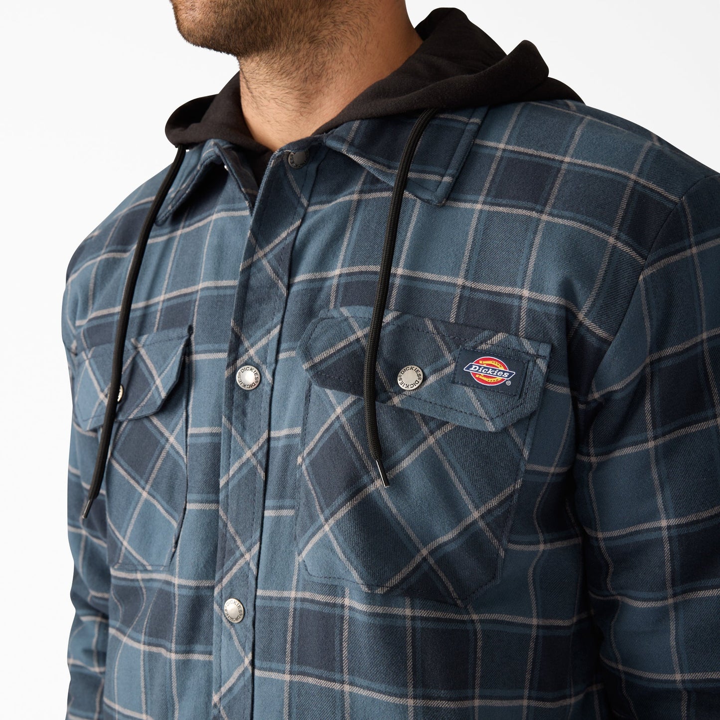 Water Repellent Flannel Hooded Shirt Jacket Dickies Men