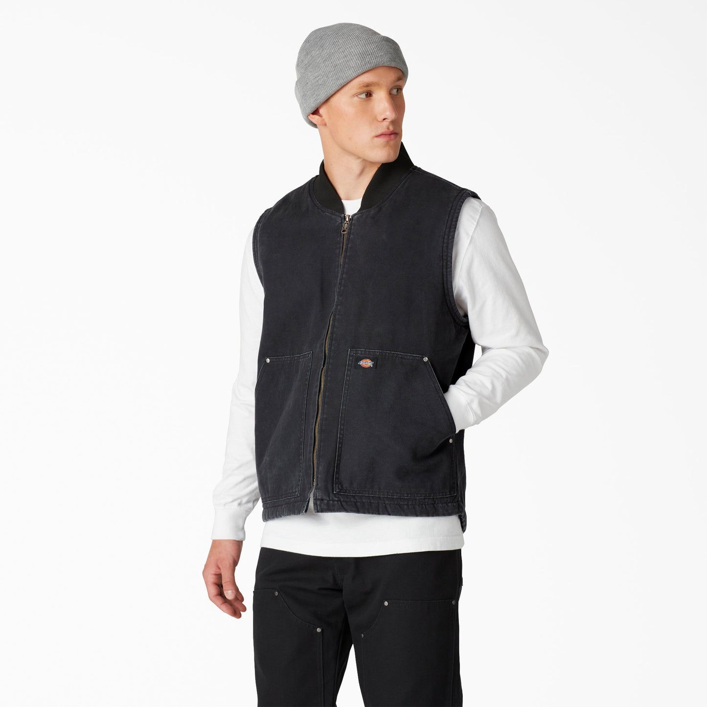Stonewashed Duck High Pile Fleece Lined Vest Dickies Men