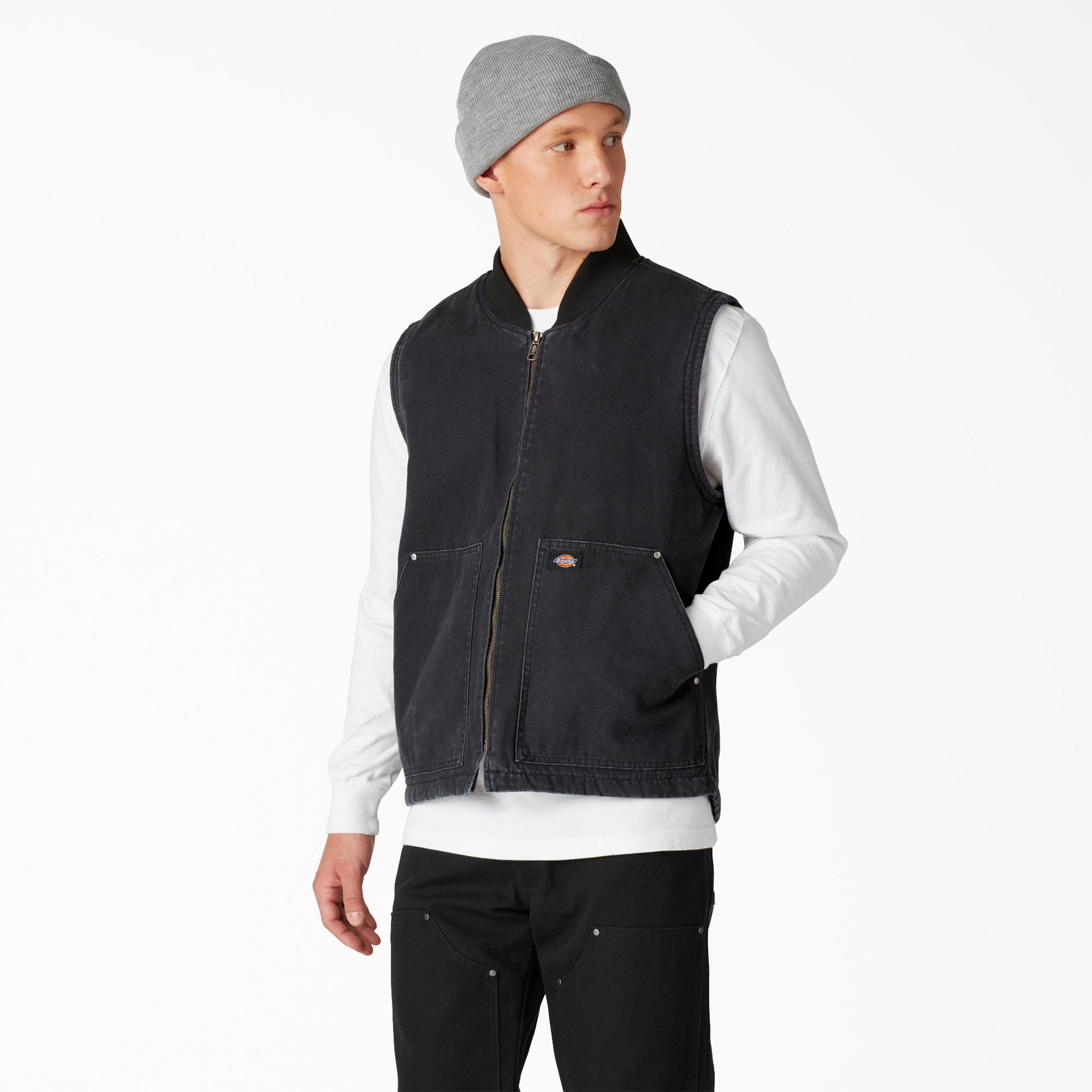 Stonewashed Duck High Pile Fleece Lined Vest Dickies Men