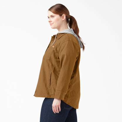 Women's Plus Duck Hooded Shirt Jacket Dickies Women