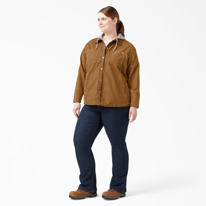 Women's Plus Duck Hooded Shirt Jacket Dickies Women