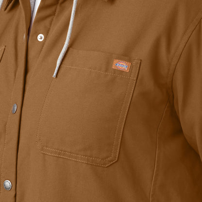 Women's Plus Duck Hooded Shirt Jacket Dickies Women