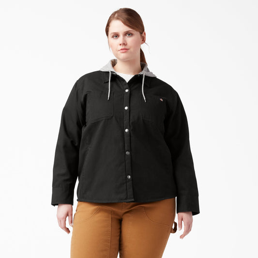 Women's Plus Duck Hooded Shirt Jacket Dickies Women