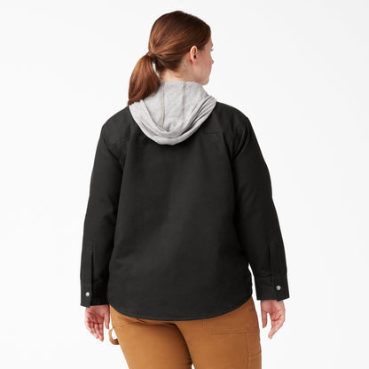 Women's Plus Duck Hooded Shirt Jacket Dickies Women