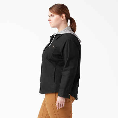 Women's Plus Duck Hooded Shirt Jacket Dickies Women